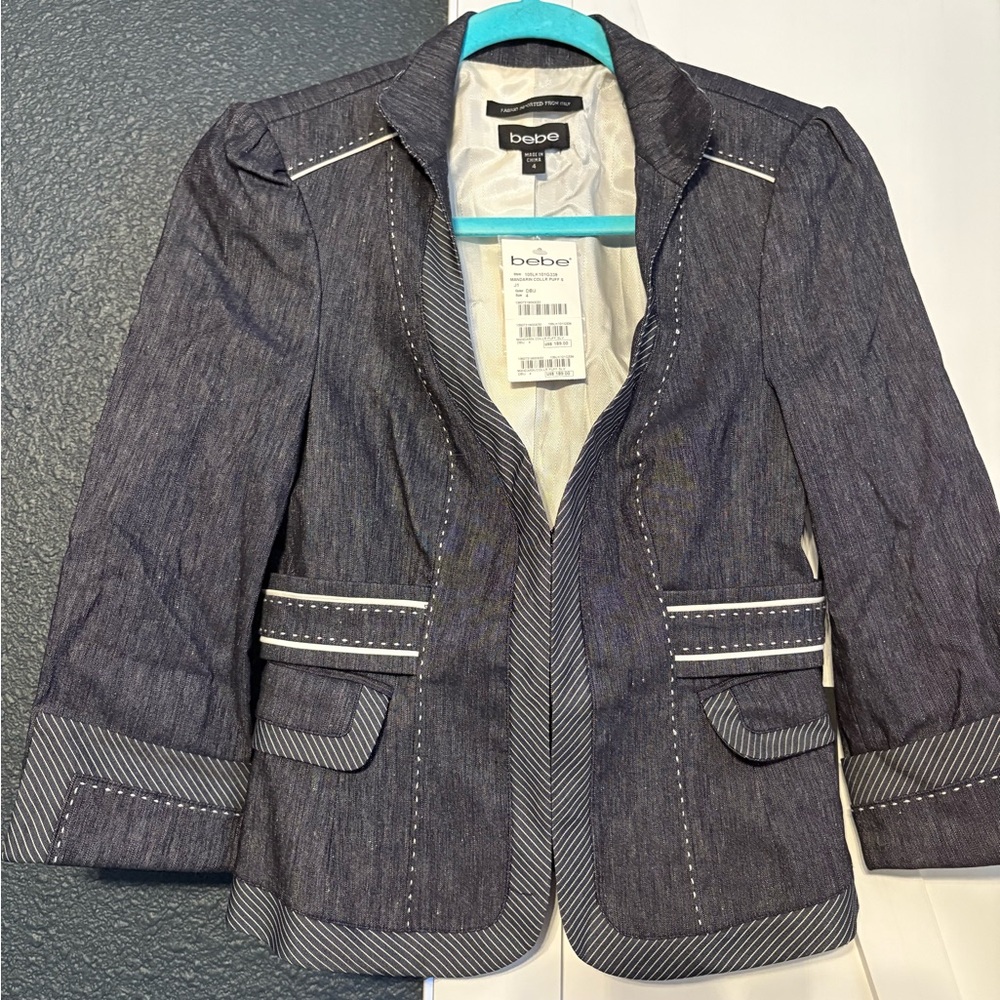 Vintage Y2K Bebe navy blue Blazer Structured Suit Jacket Brand new with tags